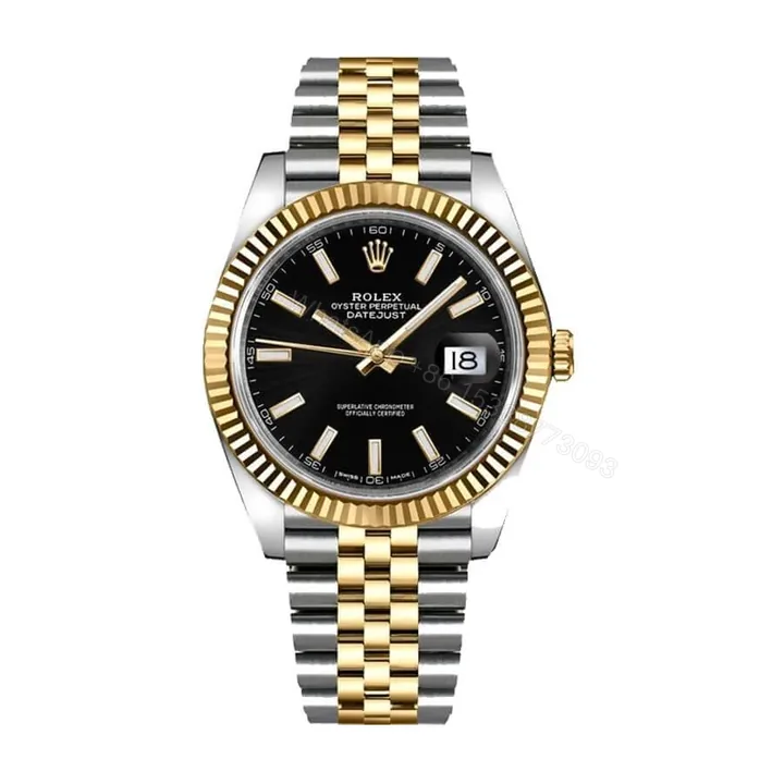 View 1 of Replica Rolex Datejust 126333 Yellow Gold & Steel Black Dial Jubilee