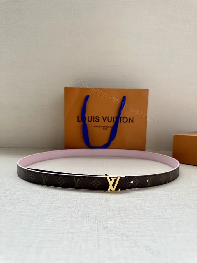 View 1 of Monogram Canvas Belt with Pink Leather Interior – Subtle Luxury