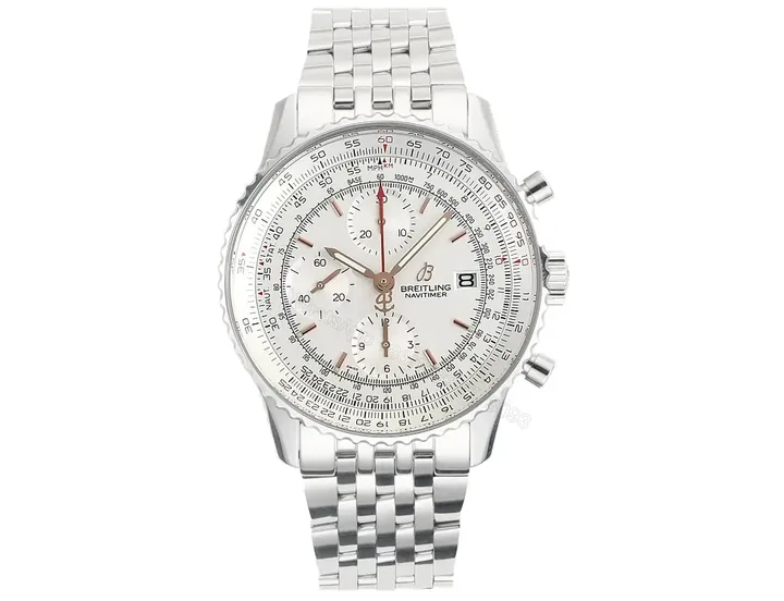 View 1 of GF Factory Breitling Navitimer Silver Dial Stainless Steel Chronograph Watch – 43mm