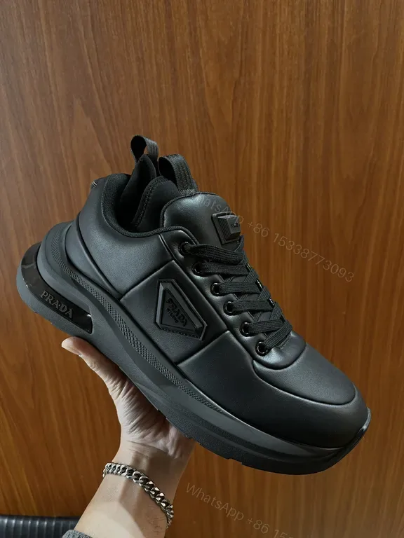 View 1 of Prada Black Leather Platform Sneaker â€“ All-Day Comfort