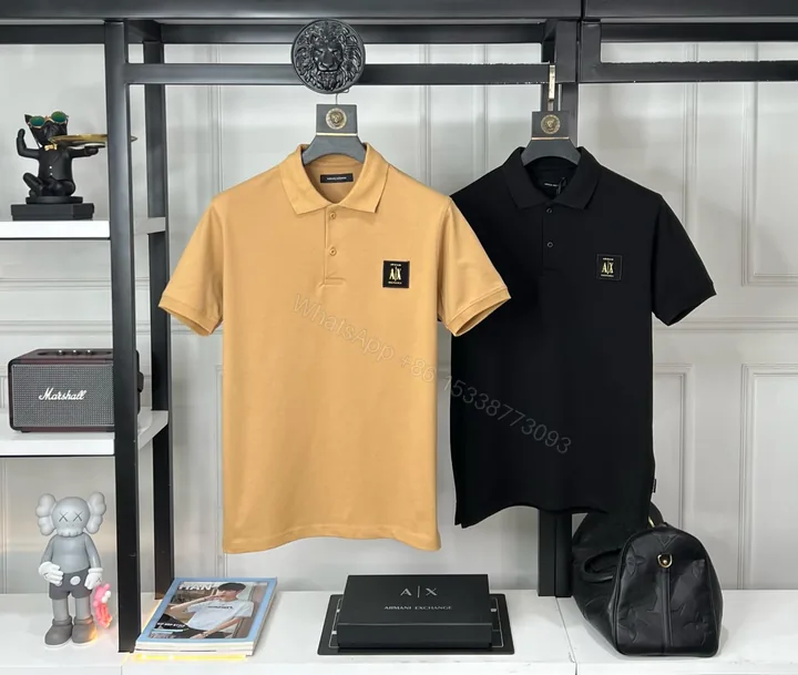 View 1 of Armani Very Premium Nylon Polo Brown Black First Copy | AAA+ Replica