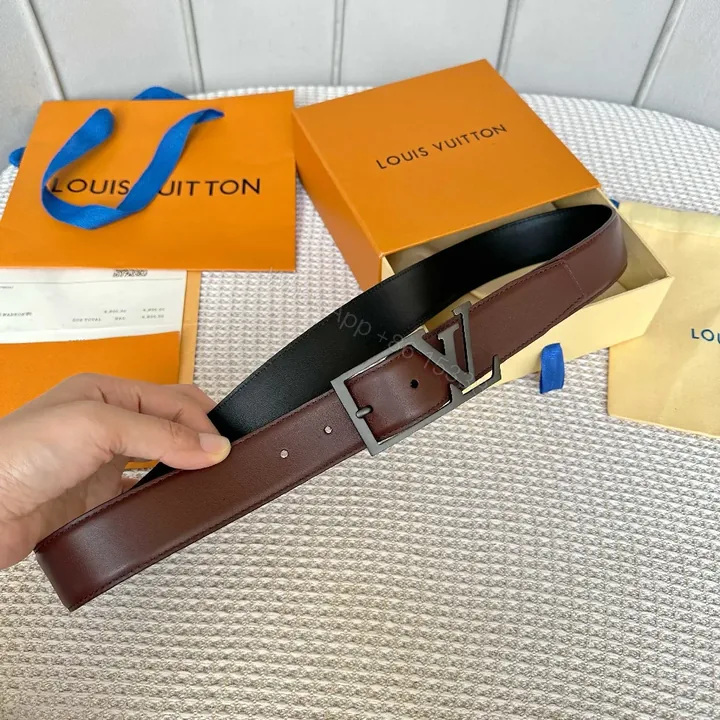 View 1 of Rich Leather Belt with Luxe Signature Buckle