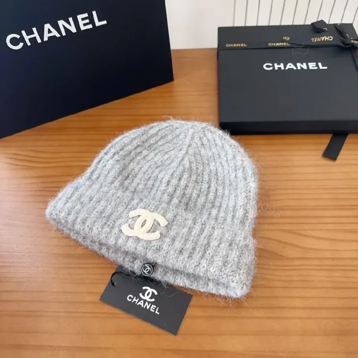View 1 of Lux Wool Beanie, Ribbed Knit, Subtle Logo, Cozy Warmth, Beanie