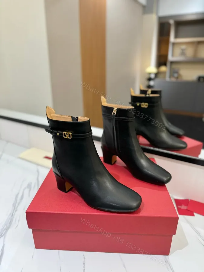 View 1 of Valentino Women Black Leather Ankle Boots