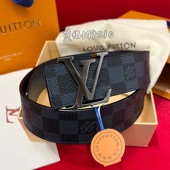View 1 of Checkerboard LV Belt: Luxe Leather, Signature Buckle, Unisex