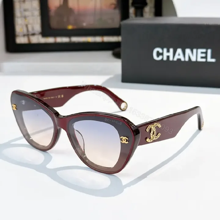 View 1 of Gradient Cat-Eye Sunglasses, Burgundy Leather-Feel, Luxe Chic, UV Lens, Sunglasses