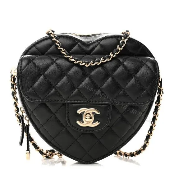 View 1 of Chanel Lambskin Quilted CC In Love Heart Bag Black