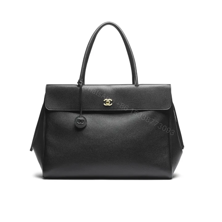 View 1 of Chanel Large Tote Bag Grained And Gold Tone Metal Black 43cm AS6289 B24248 94305