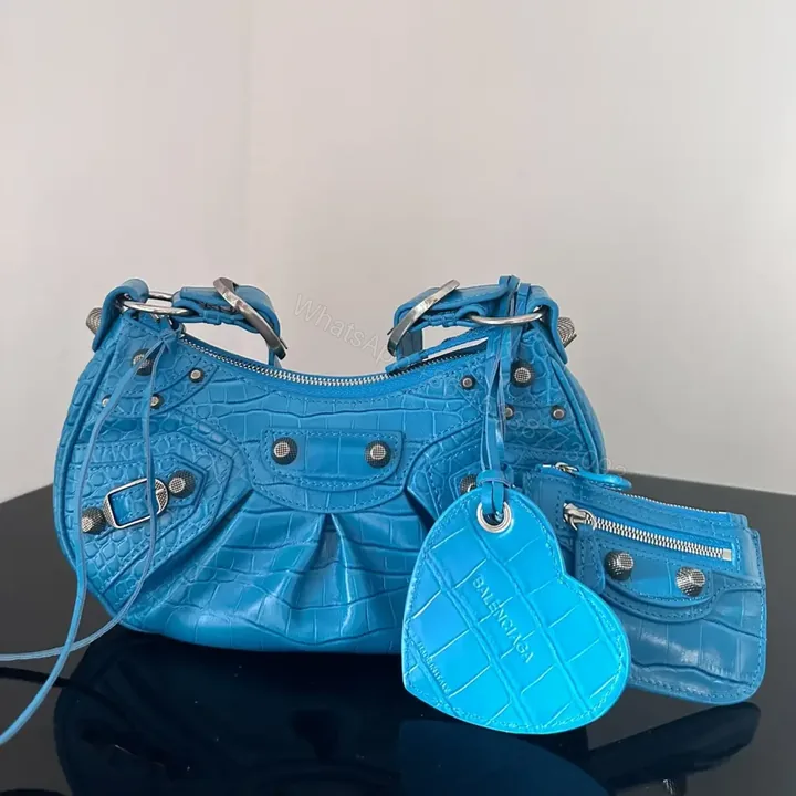 View 1 of 高仿Balenciaga*LeCagole系列餃子包藍色XS