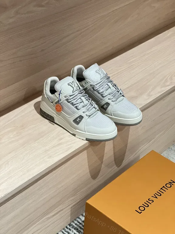 View 1 of Texture-Forward LV-Inspired High-Tops: Luxury Streetwear Sneakers