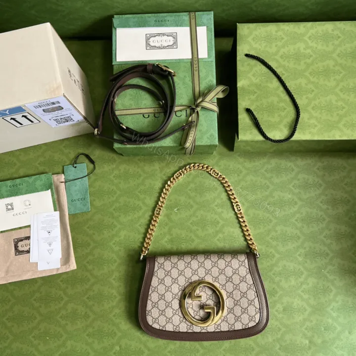 View 1 of Gucci Blondie Branded Women’s Handbag with Ophidia Pattern 28x16x4cm