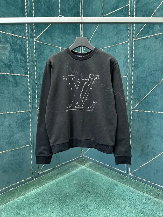 View 1 of Black Cotton Blend Hoodie: Subtle Lux, Handcrafted Logo, Relaxed Fit