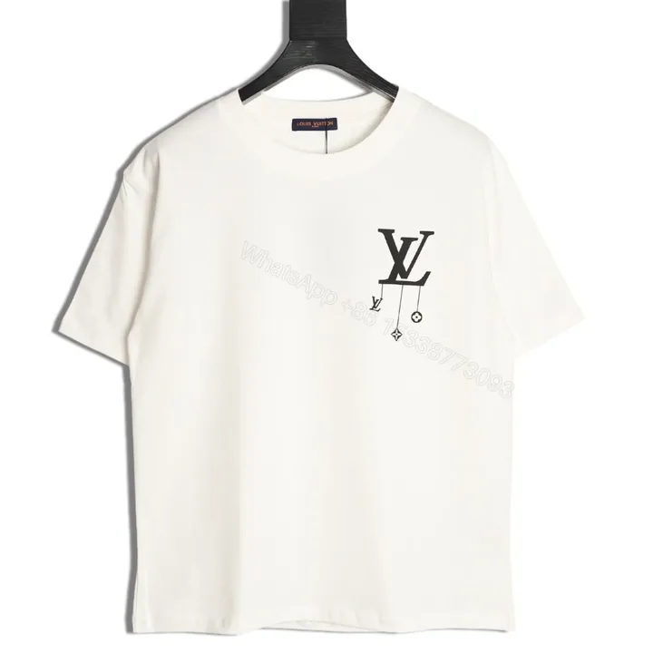 View 1 of LV A貨白色T恤黑字母LOGO點綴簡約風格休閒百搭款