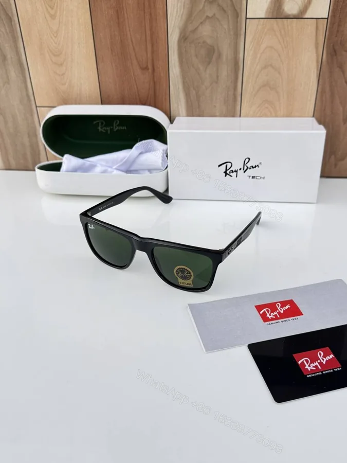View 1 of First Copy Ray Ban 4413 Black Green Premium Luxury Sunglasses UV Protection Designer Eyewear