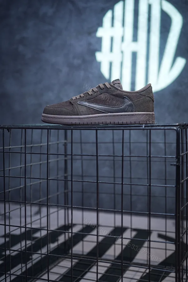 View 1 of Kid Shoes TS x Air Jordan 1 Low Velvet Brown