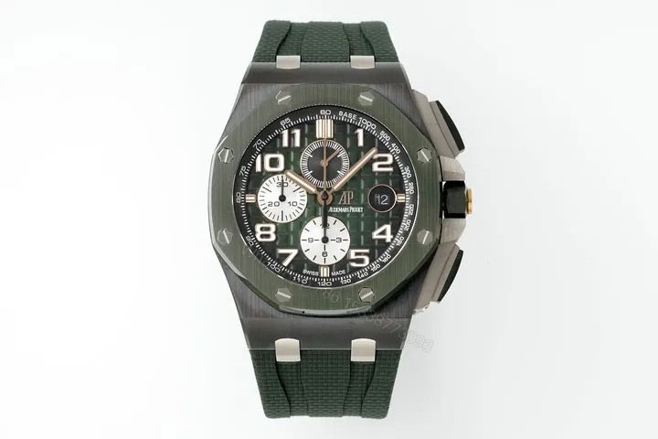 View 1 of BBR Factory Royal Oak Offshore 26400 Series Watch – Green Ceramic Edition with Custom Cal.3126 Movement