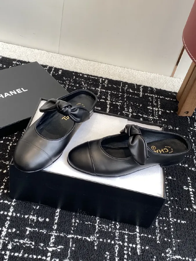 View 1 of Black Leather Knot Mule — Sophisticated Everyday Luxury