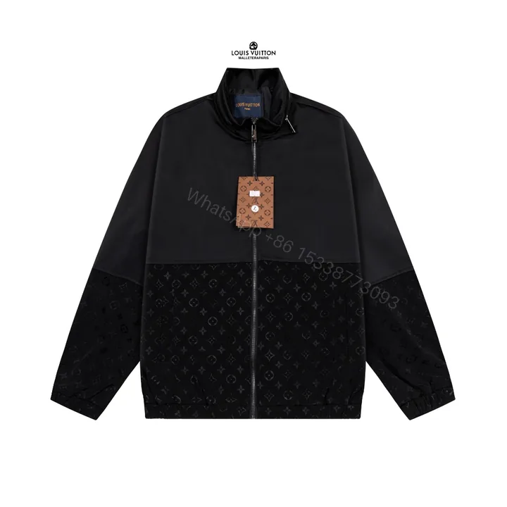 View 1 of LV 超A貨黑色拼接Monogram運動夾克 時尚輕奢防風款