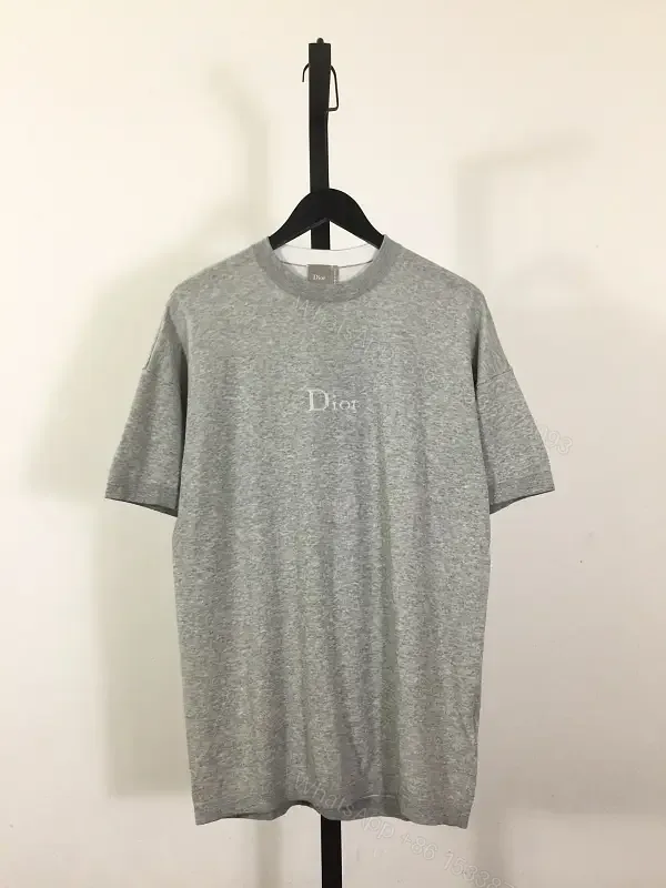 View 1 of Gray Cotton Oversized Dior Logo T-Shirt