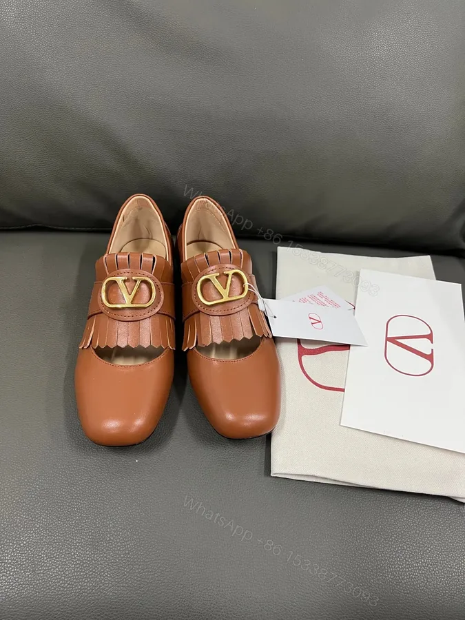 View 1 of Valentino Women Brown Leather Loafers