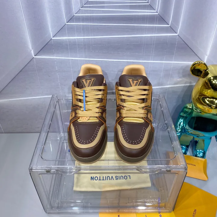 View 1 of LV 精品仿製 Trainer 咖啡黃拼色運動鞋