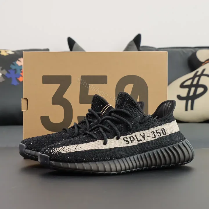 View 1 of Adidas Yeezy Boost 350 V2 Core Black White Reps