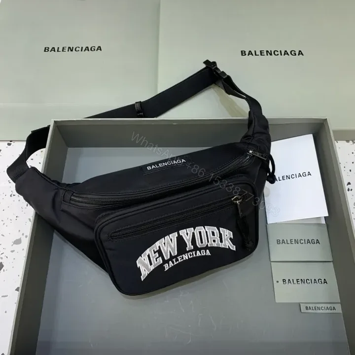 View 1 of Black Nylon Belt Bag + Balenciaga Style + Everyday Luxury Waist Bag