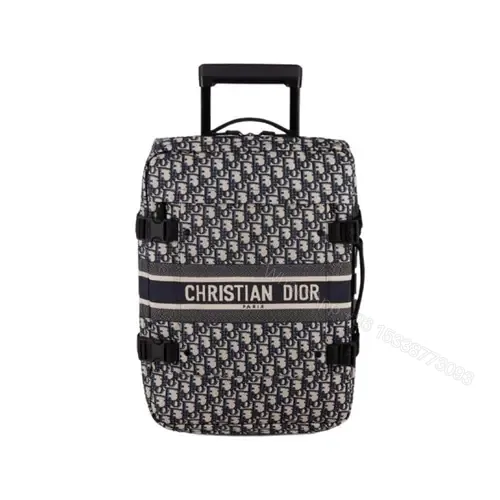 View 1 of Travel Suitcase Blue Dior Oblique Technical Jacquard
