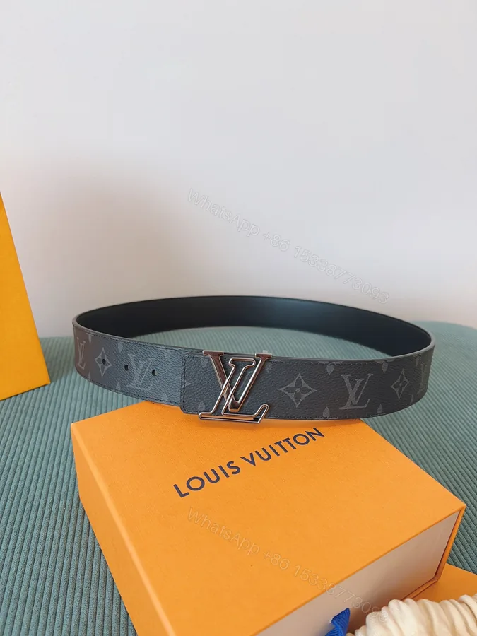 View 1 of LV 高仿 Monogram Eclipse皮帶 黑扣