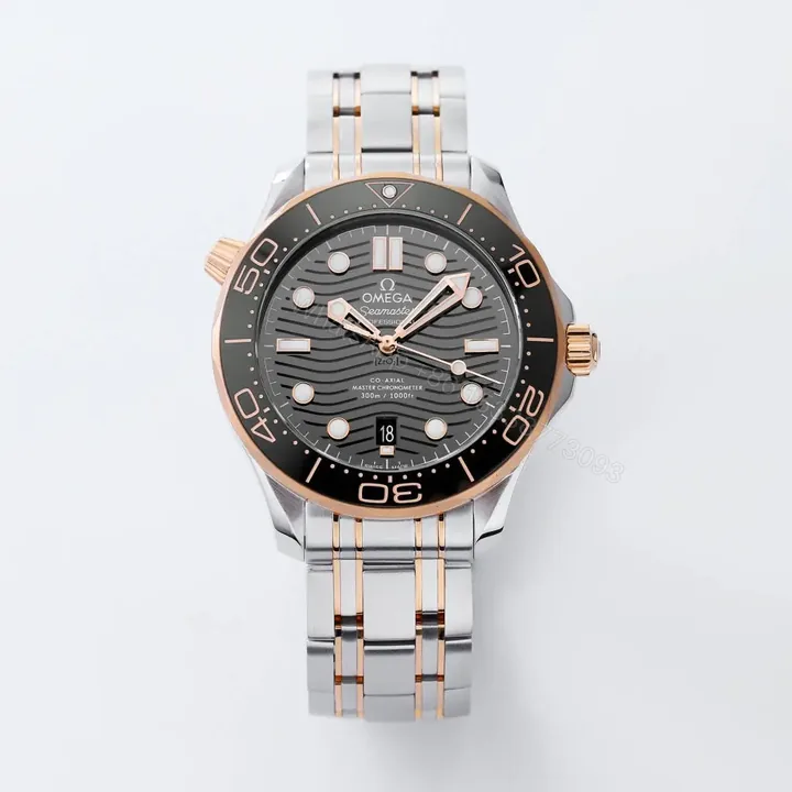 View 1 of Omega Seamaster 300M Replica Watch Two-Tone Stainless Steel with Black Dial 42mm