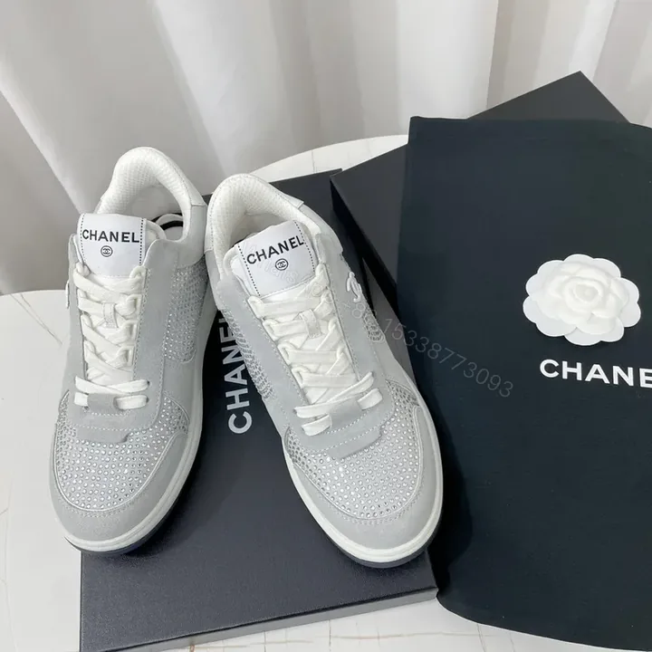 View 1 of White Chanel-Inspired Luxury Trainers with All-Day Comfort