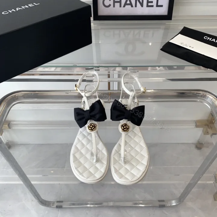 View 1 of 高仿Chanel*24S系列G45535V露趾蝴蝶結涼鞋白色免檢版