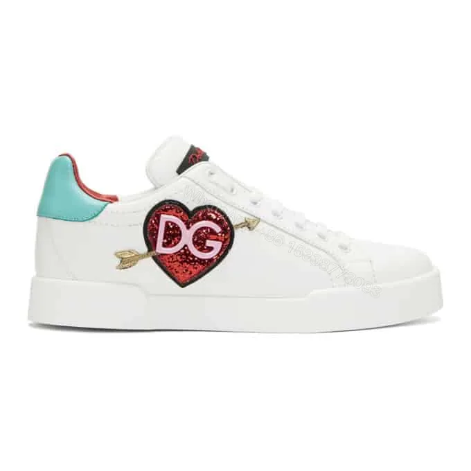 View 1 of DOLCE & GABBANA WHITE HEART SNEAKERS – DG31