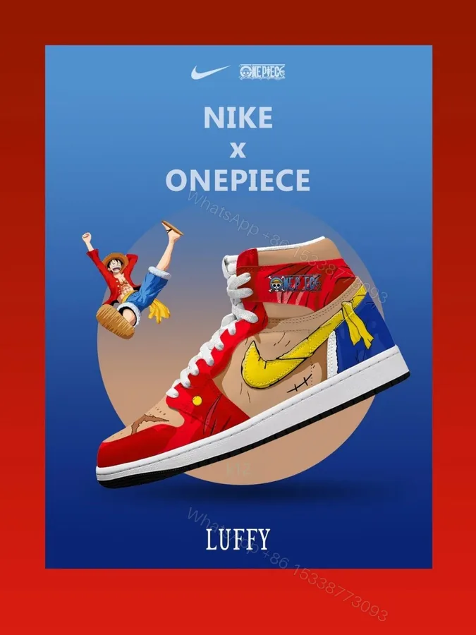 View 1 of Monkey D. Luffy V.7 Custom High-Top Jordan 1