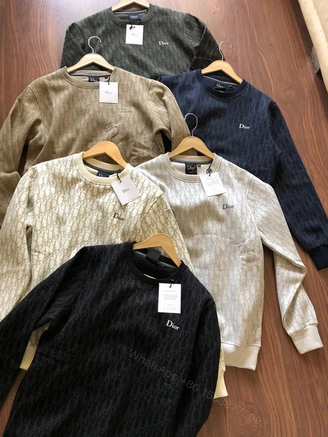 View 1 of FIRST COPY DIOR IMPORTED COTTON FLEECE ROUND NECK SWEATSHIRT
