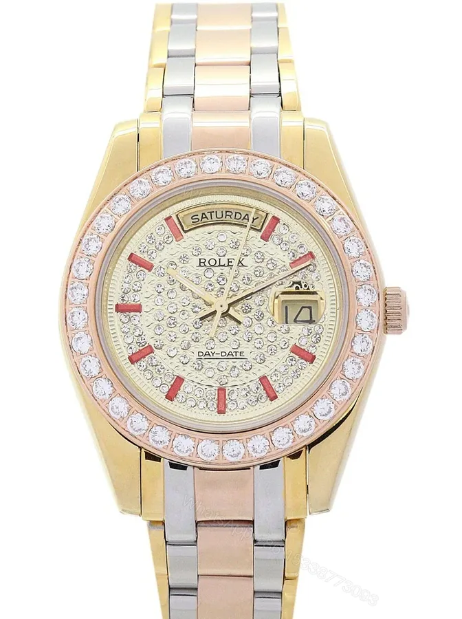 View 1 of Replica Rolex Day-Date Yellow gold with Diamonds Dial 118346 36 mm