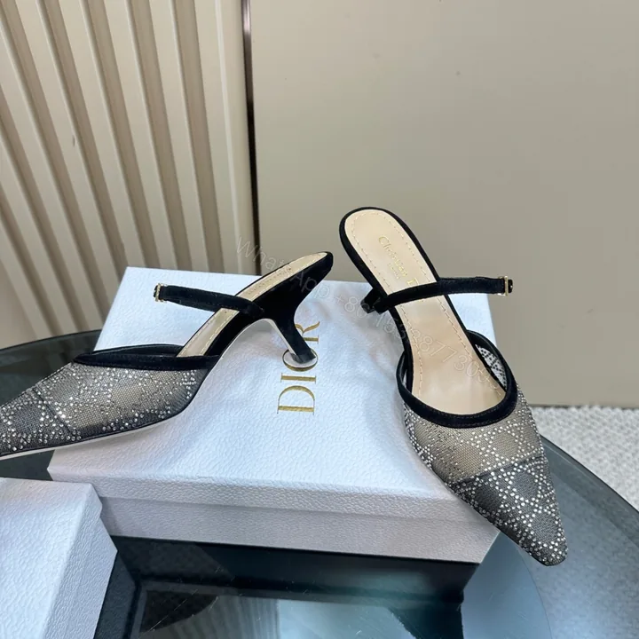 View 1 of 高仿Dior*Capture系列KCV300尖頭塔扣高踭鞋6.5CM黑色免檢版
