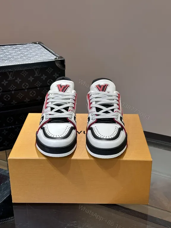 View 1 of Louis Vuitton-Inspired High-Top Sneakers: Luxe Textured Detail