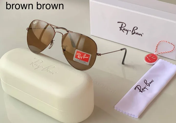 View 1 of First Copy Rayban Aviator 3026 Brown Glass Quality