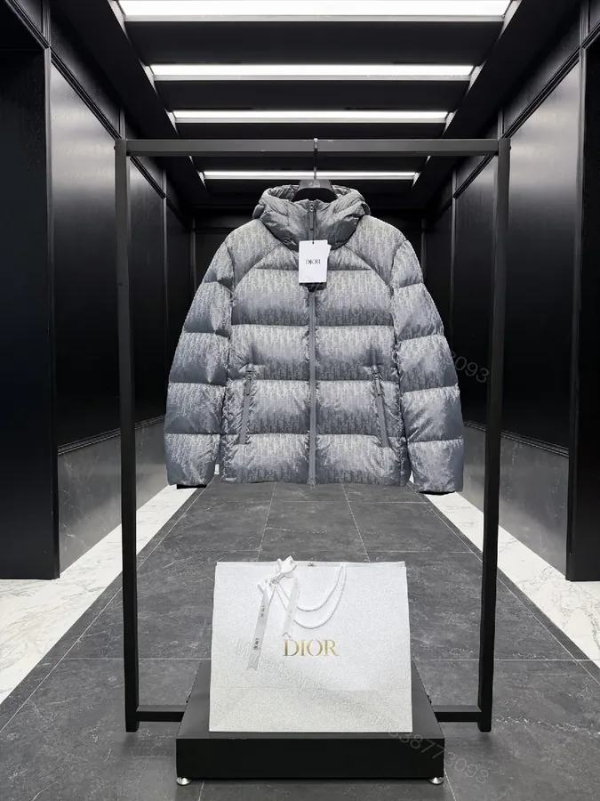View 1 of Short-Patterned Down Jacket: Luxe Monogram, Warm & Water-Repellent