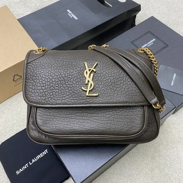 View 1 of Chic Palm-Texture Crossbody Purse with Gold Chain Effortless Luxury