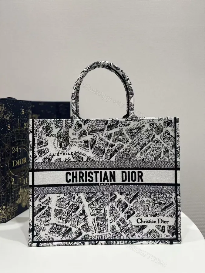 View 1 of CHRISTIAN DIOR Tote White and Black