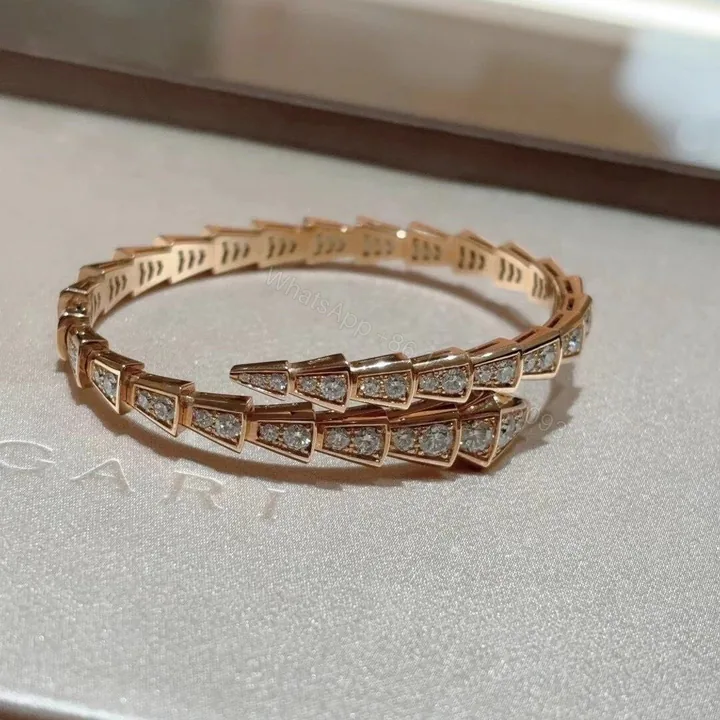 View 1 of Bvlgari Serpenti Viper Pave Diamond Bracelet 18K Rose Gold