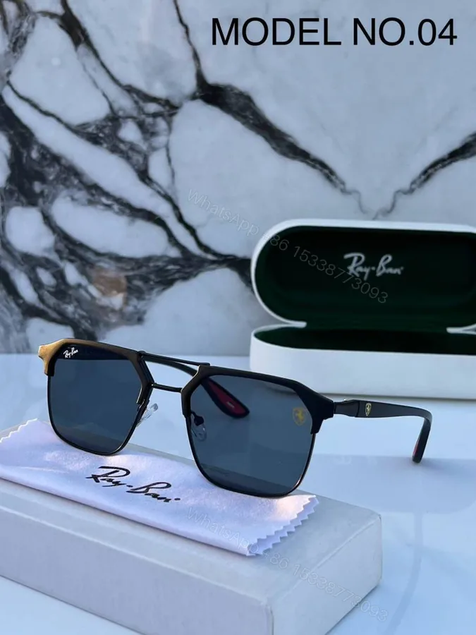 View 1 of First Copy RayBan 04 Full Black Sunglasses