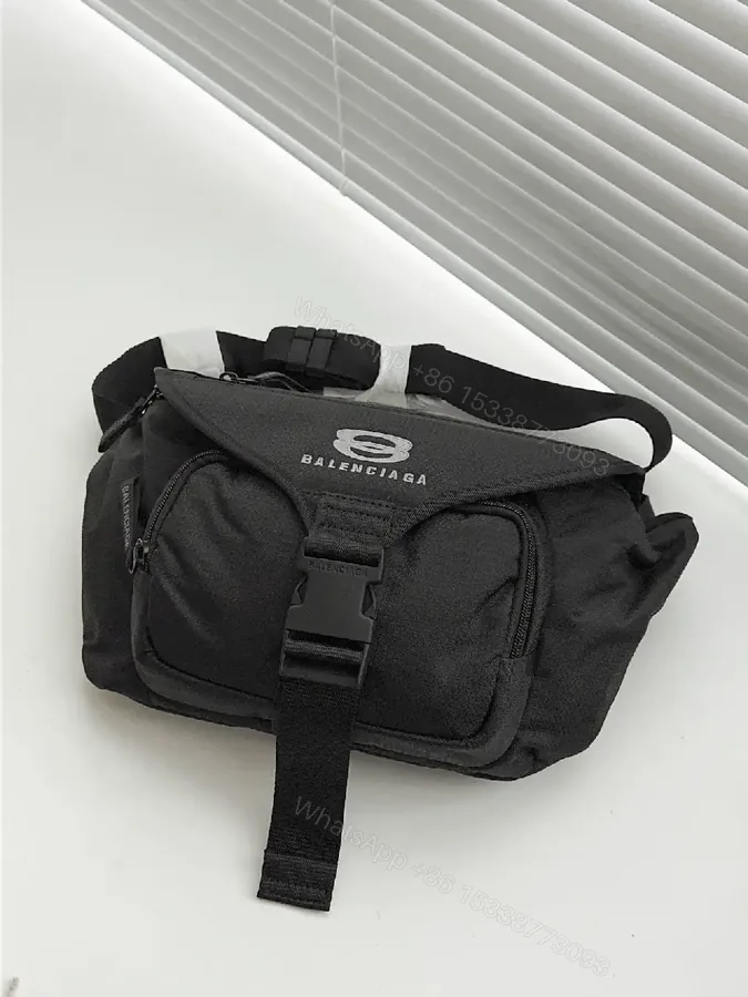 View 1 of Black Nylon Belt Bag | Compact Utility, Crossbody/Waist, Premium-Design