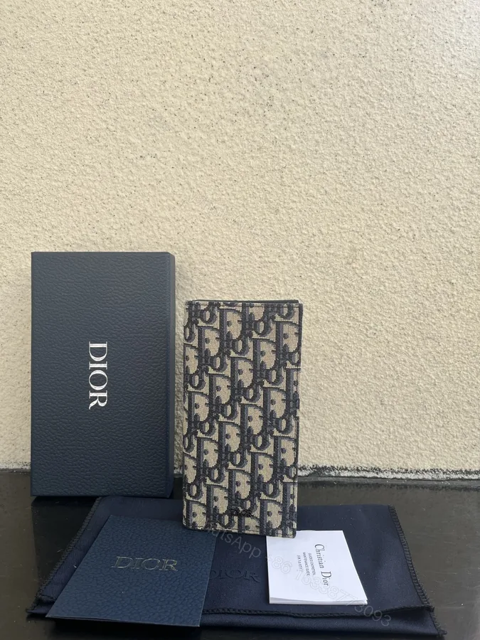 View 1 of Dior 原單男士長夾 米底老花全布款 簡約翻蓋設計
