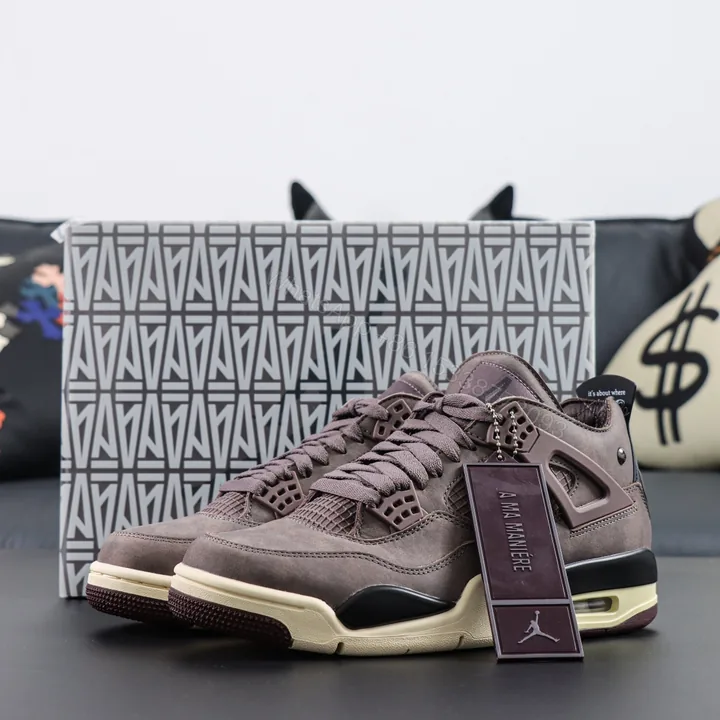 View 1 of Air Jordan 4 Retro x A Ma Maniére “Violet Ore” Reps