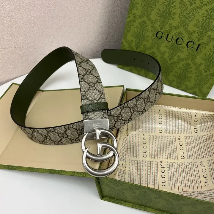 View 1 of Iconic GG Monogram Belt â€” Double-Ring Buckle Leather Edge Finish