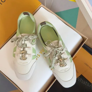 View 1 of Louis Vuitton Sneakerina shoes in green and white