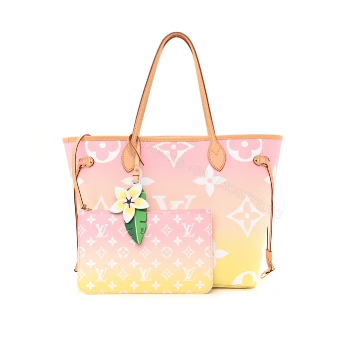 View 1 of Louis Vuitton Neverfull MM By The Pool Monogram Giant Yellow Pink 31Cm M45680